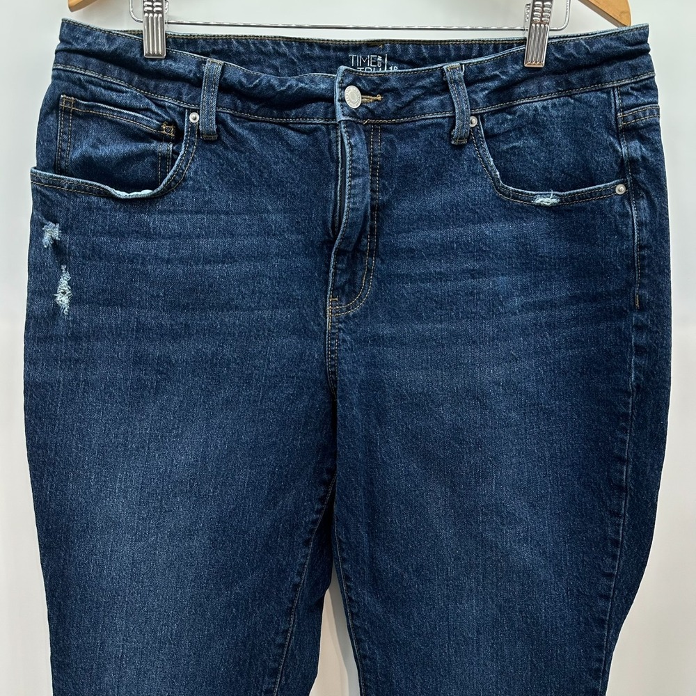 Time and Tru Skinny Jeans Womens 18 Blue Denim High Rise Stretch Distressed